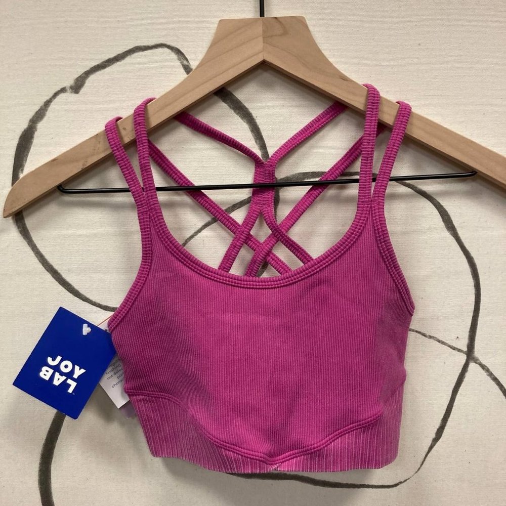 JoyLab Women's Ribbed Seamless Bra Pink Size XS - Picture 4 of 5